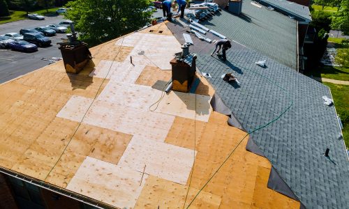 Roof,Repairs,Old,Roof,Replacement,With,New,Shingles,Of,An